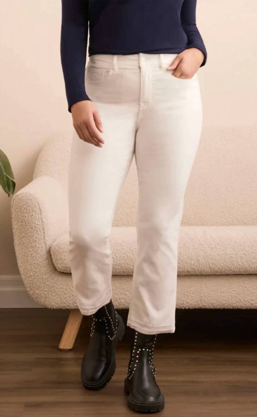 NEW TRIBAL sophia curvy micro flare jeans in eggshell